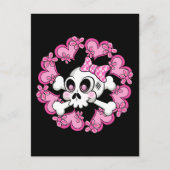 Cute Skull en Hearts Briefkaart (Voorkant)
