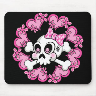 Cute Skull en Hearts Muismat