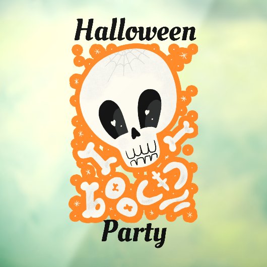 Cute Skull Halloween Party Window Cling Raamsticker (Vel 3)