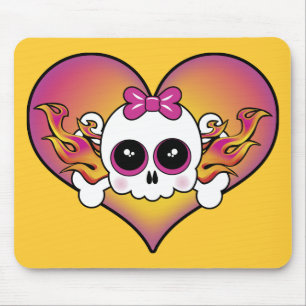 Cute Skull Heart Muismat