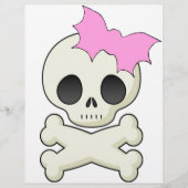 Cute Skull in Crossbones met Bat Bow Flyer (Voorkant)