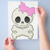 Cute Skull in Crossbones met Bat Bow Flyer (Hand)