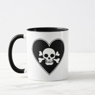 Cute Skull in Heart Mok