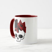 Cute Skull met bovenste Roos Red Bow Mok (Voorkant links)