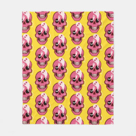 Cute Skull met geesten in Oogcontactdoos Fleece Deken