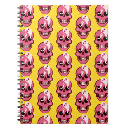 Cute Skull met geesten in Oogcontactdoos Notitieboek
