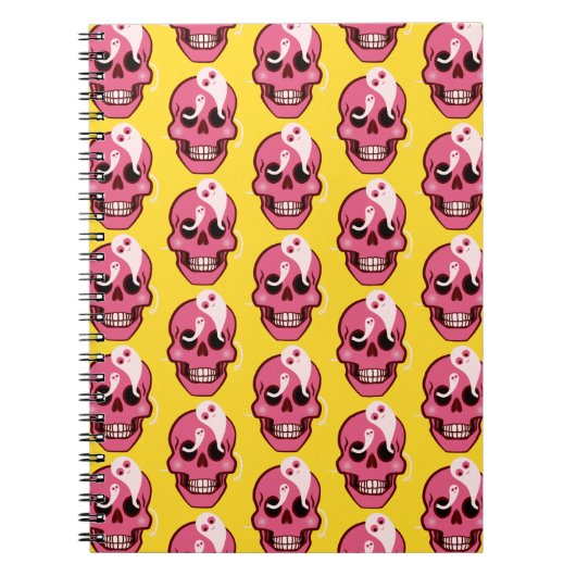 Cute Skull met geesten in Oogcontactdoos Notitieboek (Voorkant)
