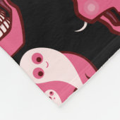 Cute Skull met geesten in oyes Halloween Pattern Fleece Deken (Hoek)
