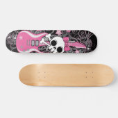 Cute Skull met roze gitaar Persoonlijk Skateboard (Horizontaal)