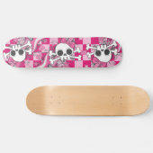 Cute Skull met roze gitaar Skateboard (Horizontaal)