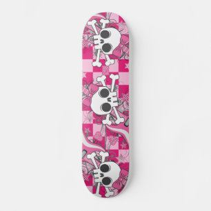Cute Skull met roze gitaar Skateboard