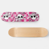 Cute Skull met roze gitaar Skateboard (Horizontaal)
