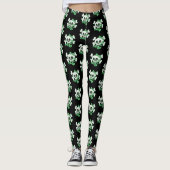 Cute Skull met Shamrocks Leggings (Voorkant)
