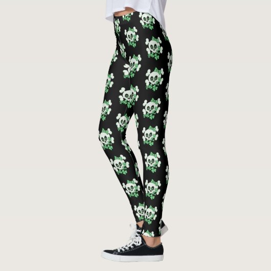 Cute Skull met Shamrocks Leggings (Links)
