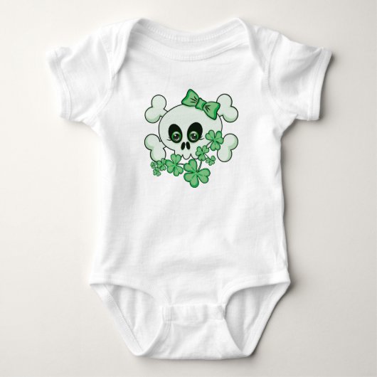 Cute Skull met Shamrocks Romper (Voorkant)