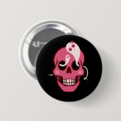 Cute Skull met spin en geesten in ogen donker Ronde Button 5,7 Cm (Voorkant /achterkant)