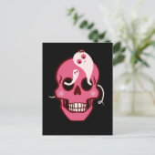 Cute Skull met spin en geesten in zwarte ogen Briefkaart (Staand voorkant)
