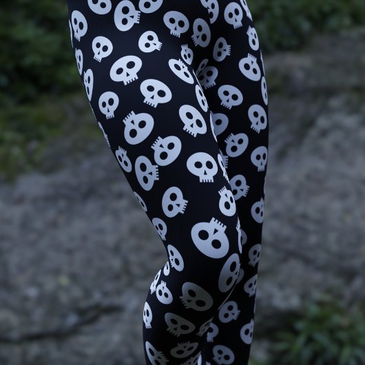 Cute Skull Pattern Gothic Halloween Leggings