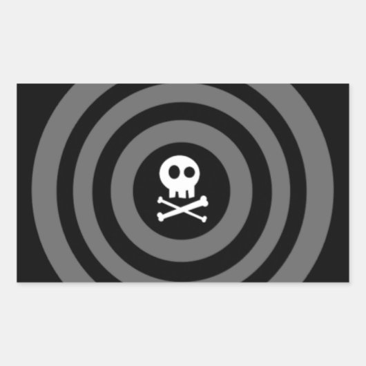 Cute Skull Rechthoekige Sticker (Voorkant)