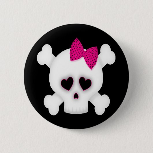 Cute Skull Ronde Button 5,7 Cm (Voorkant)