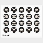 Cute Skull Ronde Sticker (Vel)