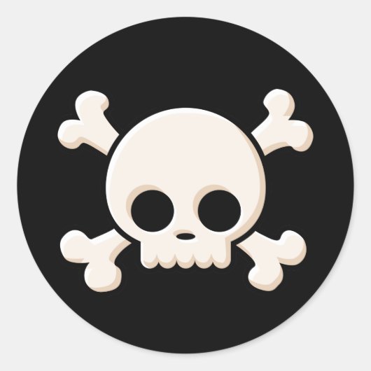 Cute Skull Ronde Sticker (Voorkant)