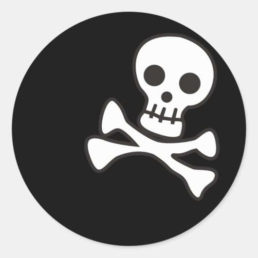 Cute Skull Ronde Sticker (Voorkant)