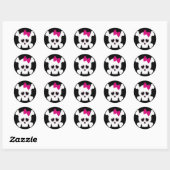 Cute Skull Ronde Sticker (Vel)