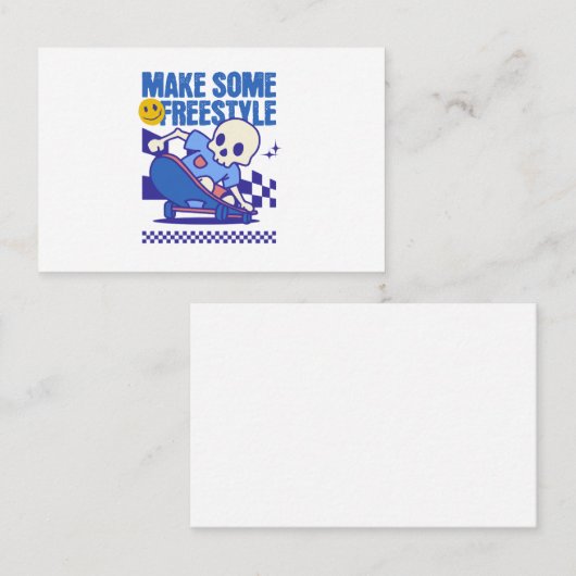 Cute Skull Skateboard Visitekaartje (Voorkant / Achterkant)