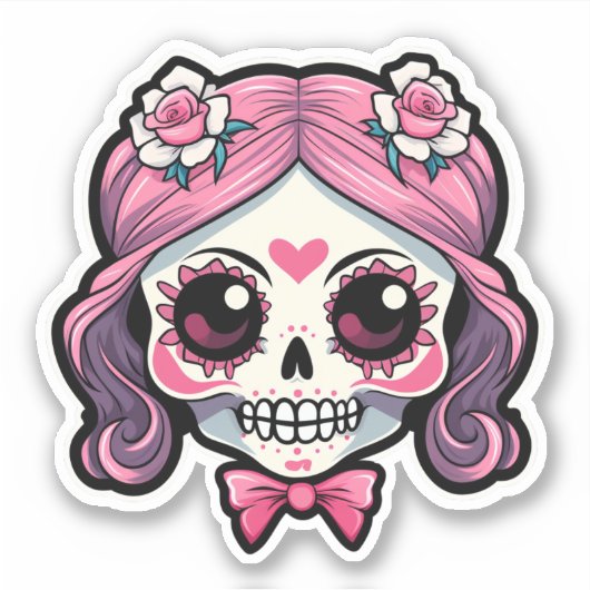 Cute Skull Sticker (Voorkant)