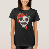 Cute Skull Wearing Flowers T-shirt (Voorkant)