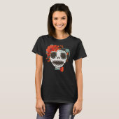 Cute Skull Wearing Flowers T-shirt (Voorkant volledig)