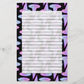 Cute Skull Witch Pet Paars Blue Drawing Pattern Briefpapier (Voorkant)