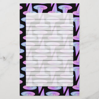 Cute Skull Witch Pet Paars Blue Drawing Pattern Briefpapier