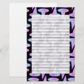 Cute Skull Witch Pet Paars Blue Drawing Pattern Briefpapier (Voorkant / Achterkant)