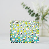 Cute Skulls and Stars Pattern Briefkaart (Staand voorkant)