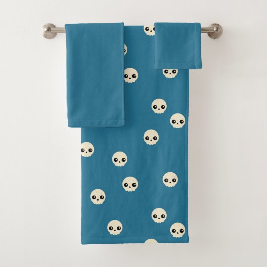 Cute Skulls Bath Towel Set Bad Handdoek (Insitu)