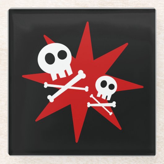 Cute Skulls Glass Onderzetter (Voorkant)