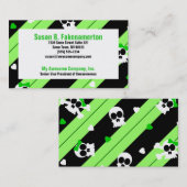 Cute Skulls Green en Black Visitekaartjes (Voorkant / Achterkant)