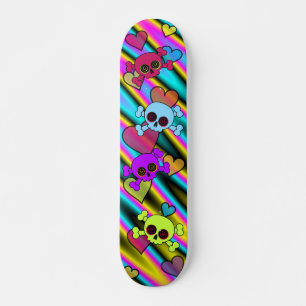 Cute Skulls met hart Persoonlijk Skateboard