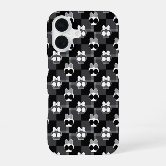 Cute Skulls Pattern iPhone 16 Hoesje (Achterkant)