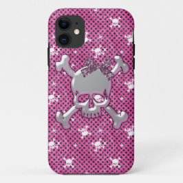 Cute Skulls & Polka Dots Pink iPhone 5 Hoesje