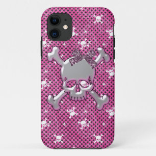Cute Skulls & Polka Dots Pink iPhone 5 Hoesje