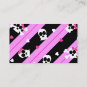 Cute Skulls roze en zwarte Visitekaartjes (Achterkant)