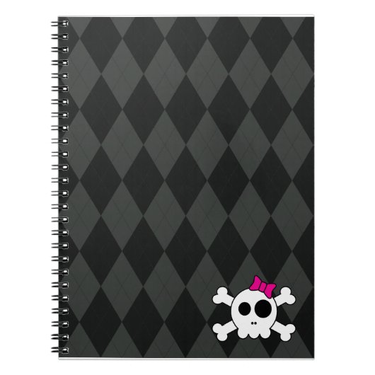 Cute Skully en Argyle Notitieboek (Voorkant)