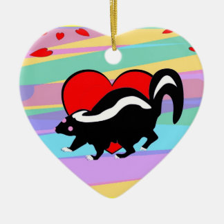 Cute Skunk Heart. Happy Anti-Valentijnsdag! Keramisch Ornament