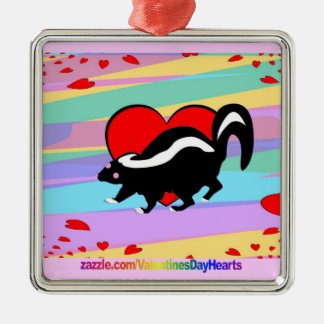 Cute Skunk Heart. Happy Anti-Valentijnsdag! Metalen Ornament