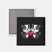 Cute Skunk In Love Couple Heart _ Valentines Day Magneet (Voorkant / Achterkant)