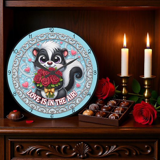 Cute Skunk Love Is In The Air Grote Klok