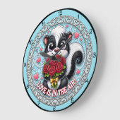 Cute Skunk Love Is In The Air Grote Klok (Hoek)